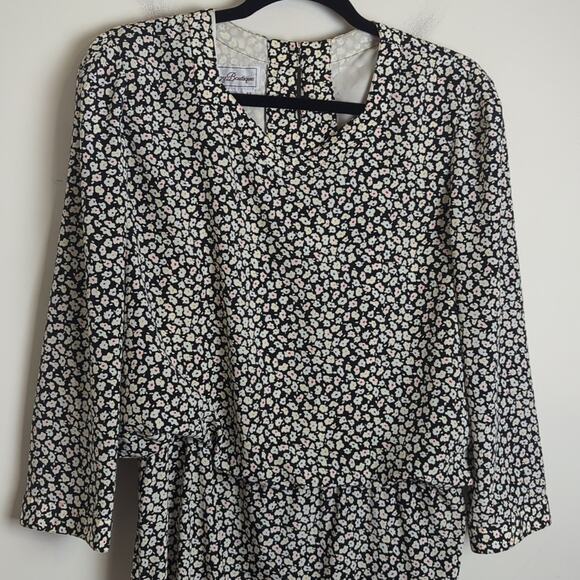 Vintage Mod Blouson Floral Maxi Dress Women's Size 12* - Picture 2 of 11